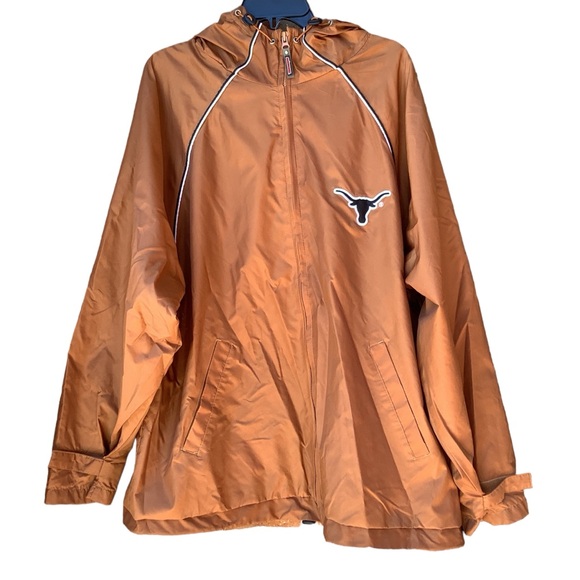 Full Zip Colosseum Texas Longhorns Windbreaker/Rain Jacket Orange Hoodie Lined - Picture 9 of 12